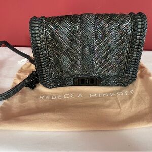 Rebecca Minkoff Iridescent Black Braided Trim Crossbody